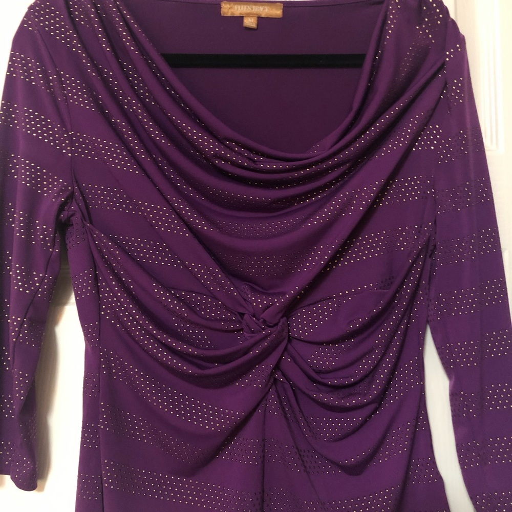 3/$20 scoop neck fitted Top purple w/ gold